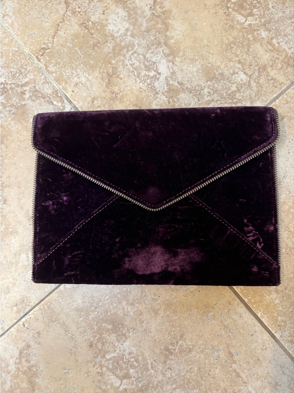 Rebecca Minkoff Velvet Envelope Clutch - Deep Plum